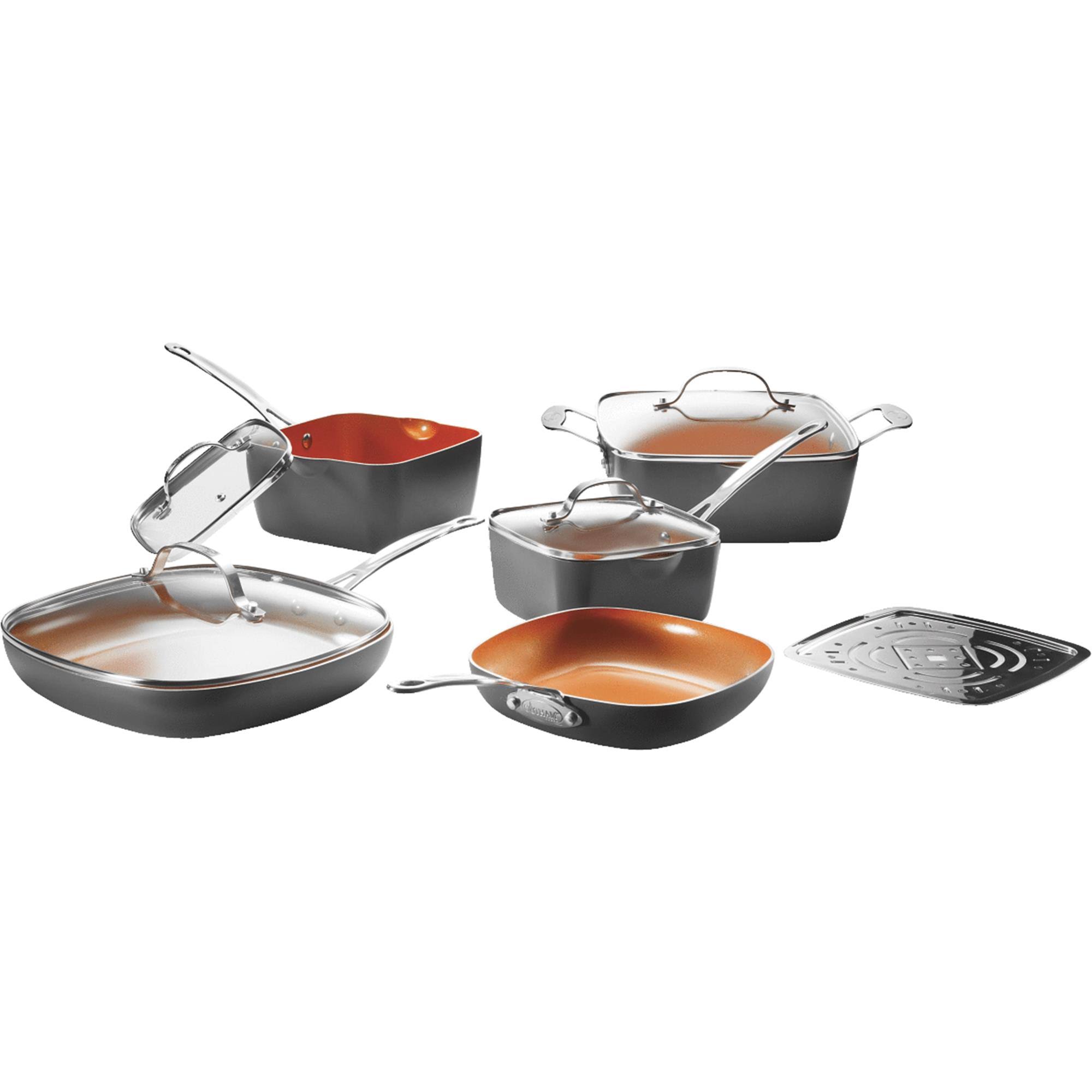 E. Mishan u0026 Sons Gotham Steel 10-Piece Aluminum Square Cookware Set