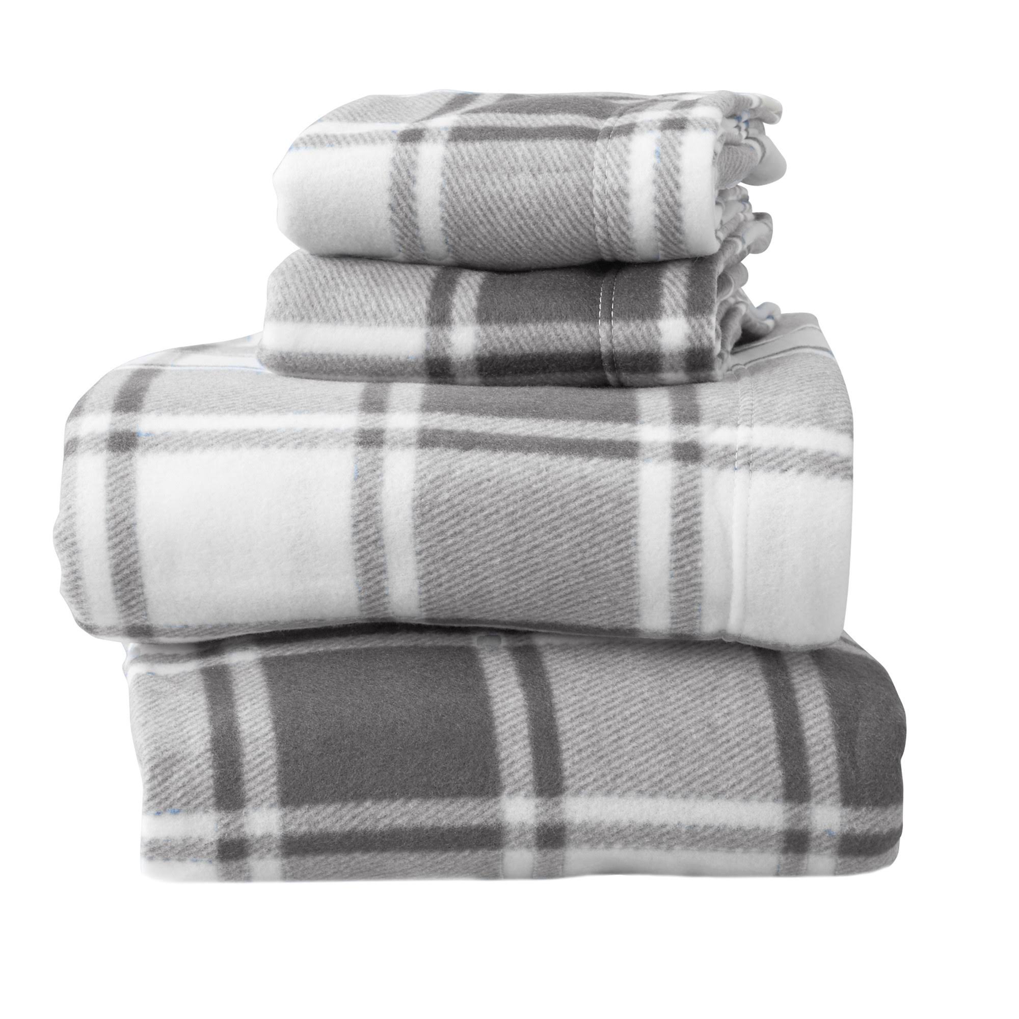 Great Bay Home Polar Fleece Sheet Set, Grey, King