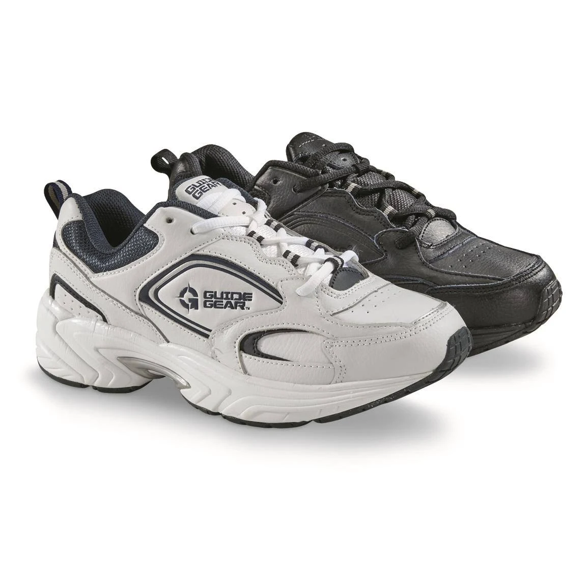 Guide Gear Men&s Lace-Up Walking Shoes, 10.5 4E, Black/Charcoal