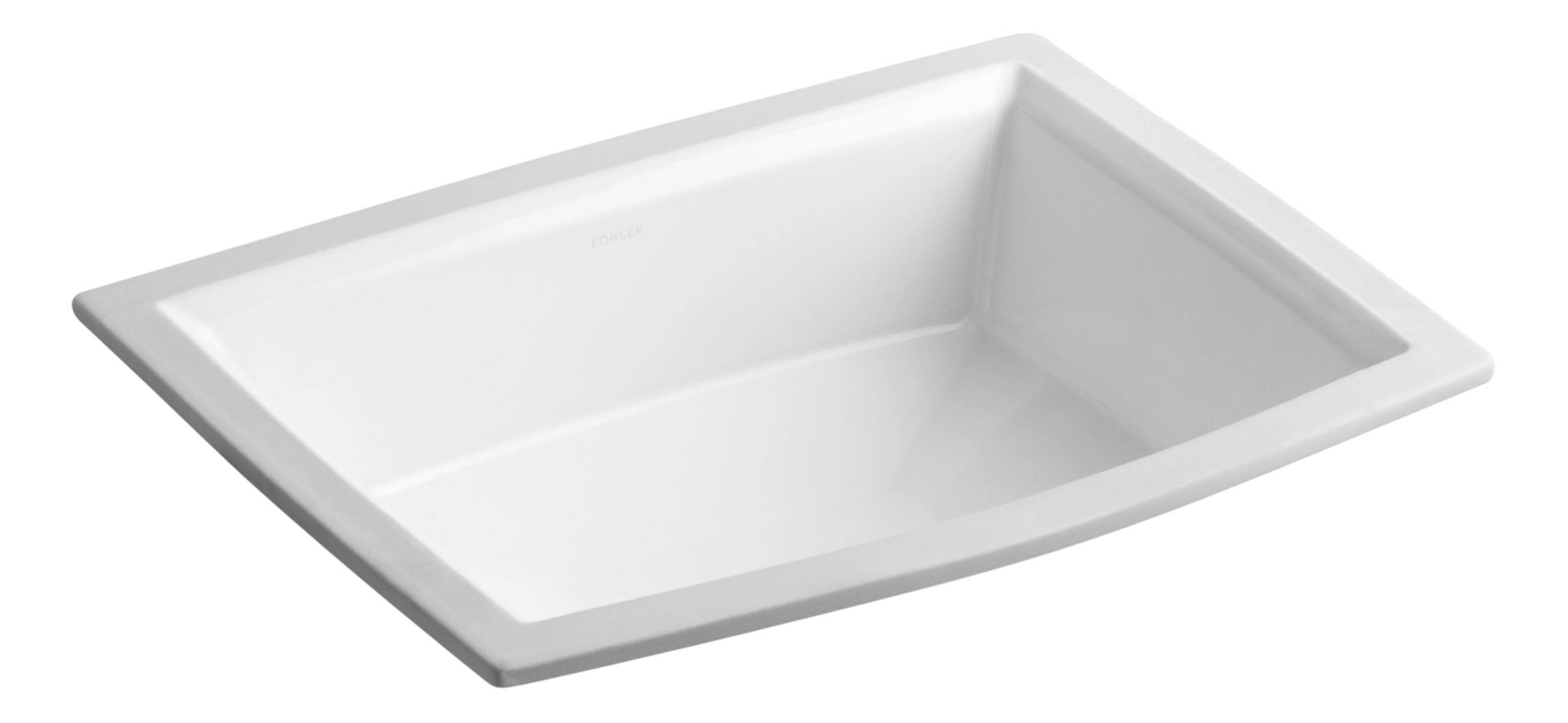 KOHLER K-2355-0 Archer Undermount Bathroom Sink, White
