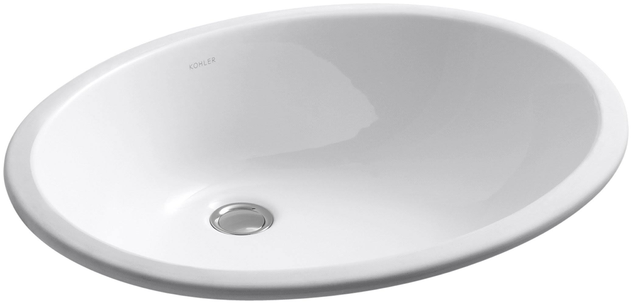 Kohler Undermount Bathroom Sink with Overflow - White