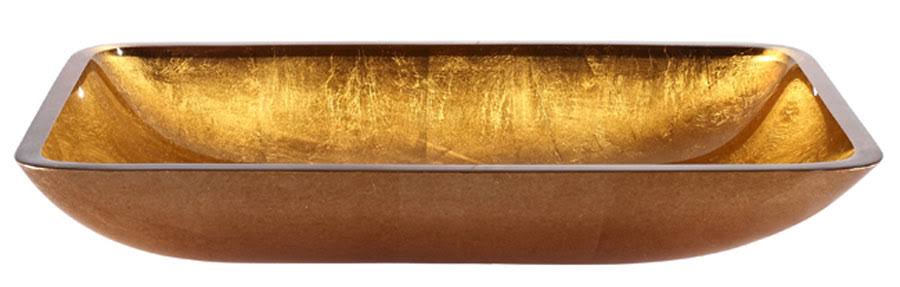 Kraus Golden Pearl Rectangular Glass Vessel Sink, Satin Nickel | gvr-210-re-sn