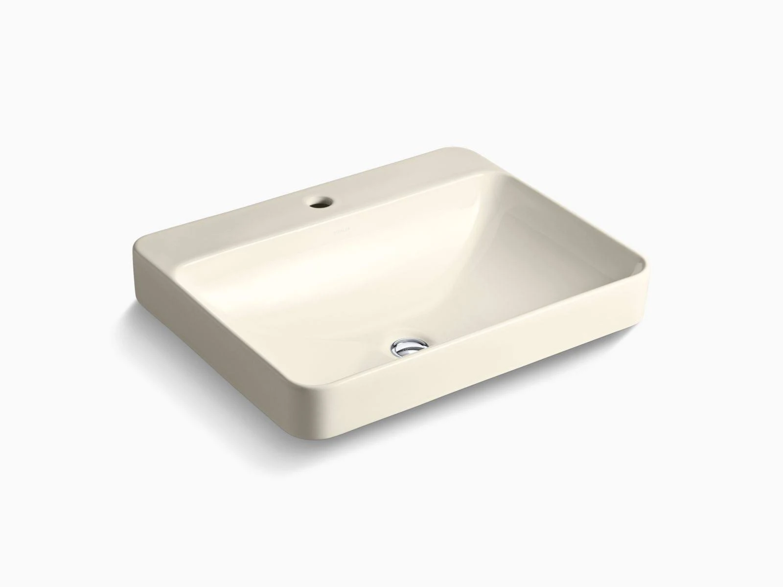 Kohler 2660-1-47 Vox Rectangle Vessel Bathroom Sink with Single Faucet Hole - Almond