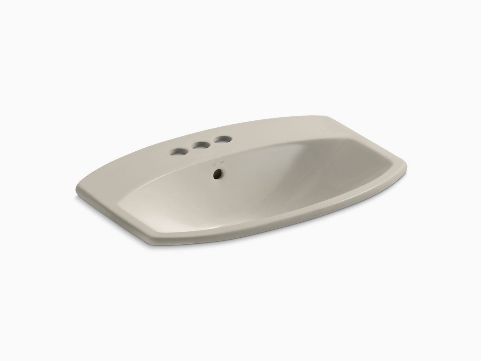 Kohler K-2351-4-G9 Cimarron 23x22 Drop in Bathroom Sink - Sandbar