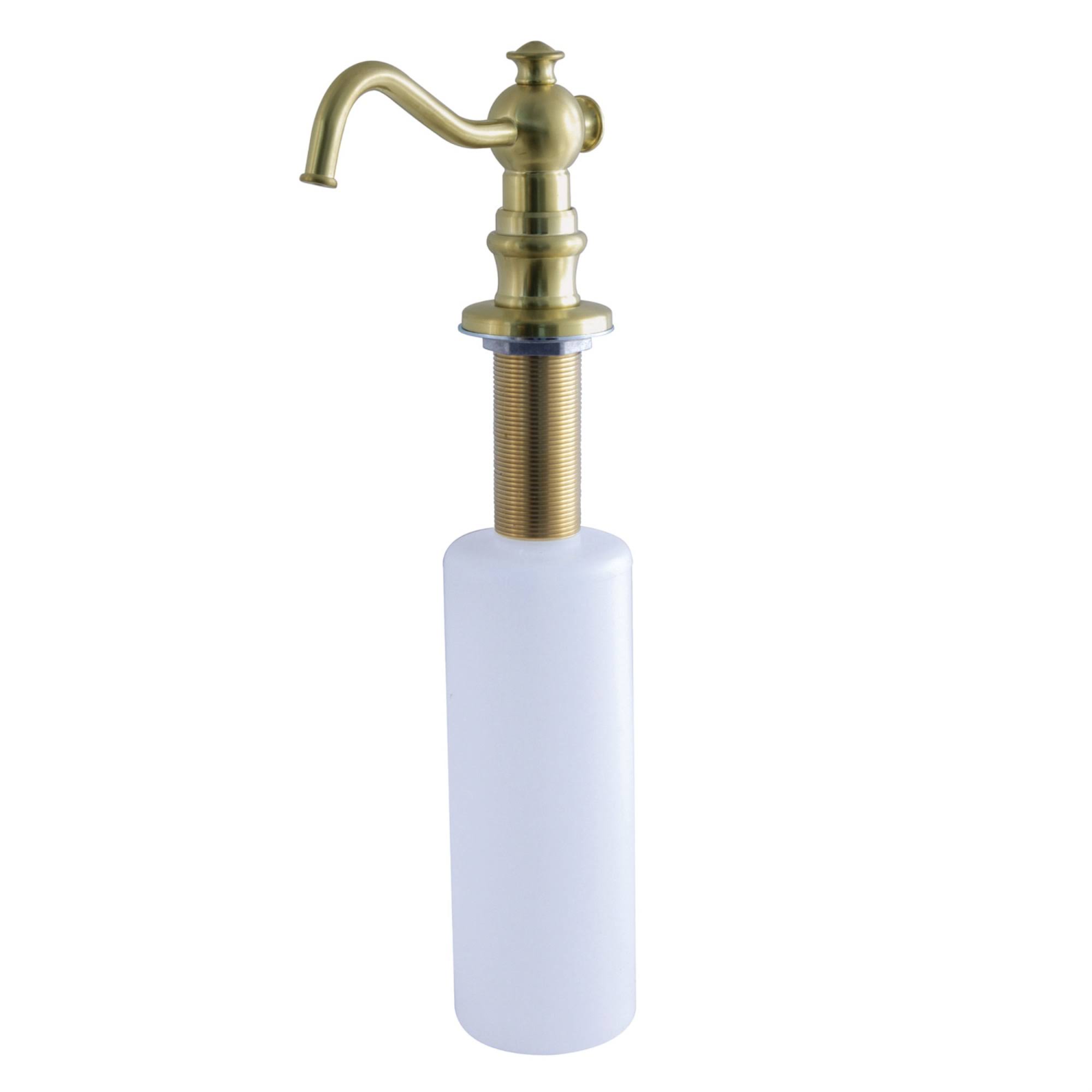 Kingston Brass SD7607 Curved Nozzle Metal Soap Dispenser, Satin Brass