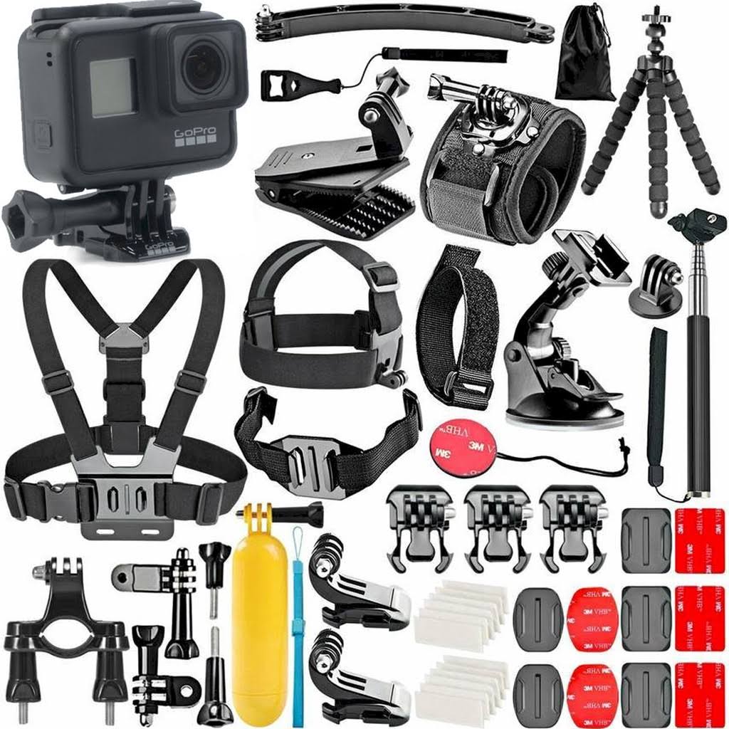 GoPro Hero 7 Black with 50 Piece Action Accessory Kit