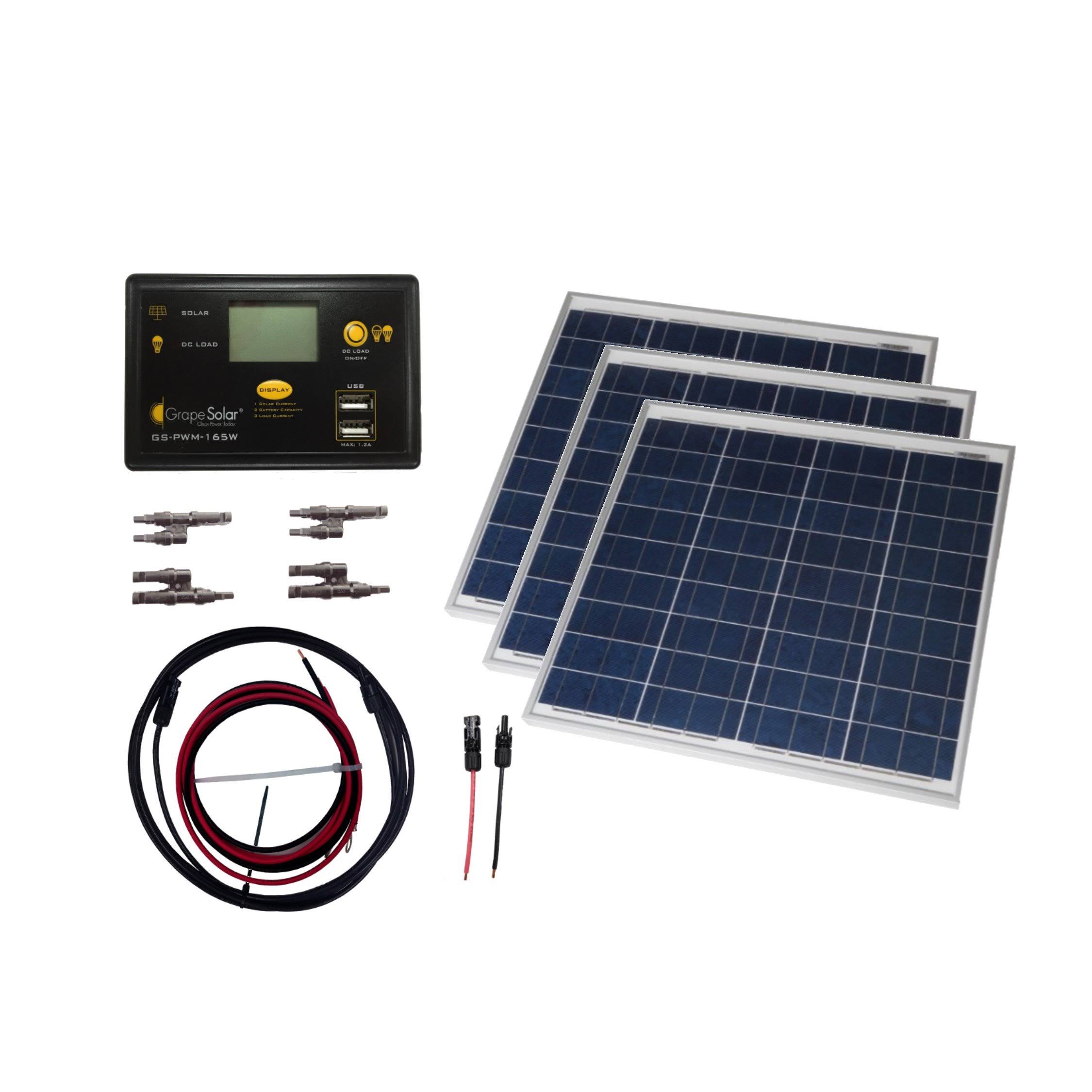 Grape Solar GS-150-KIT Off-Grid Solar Panel Kit 150W