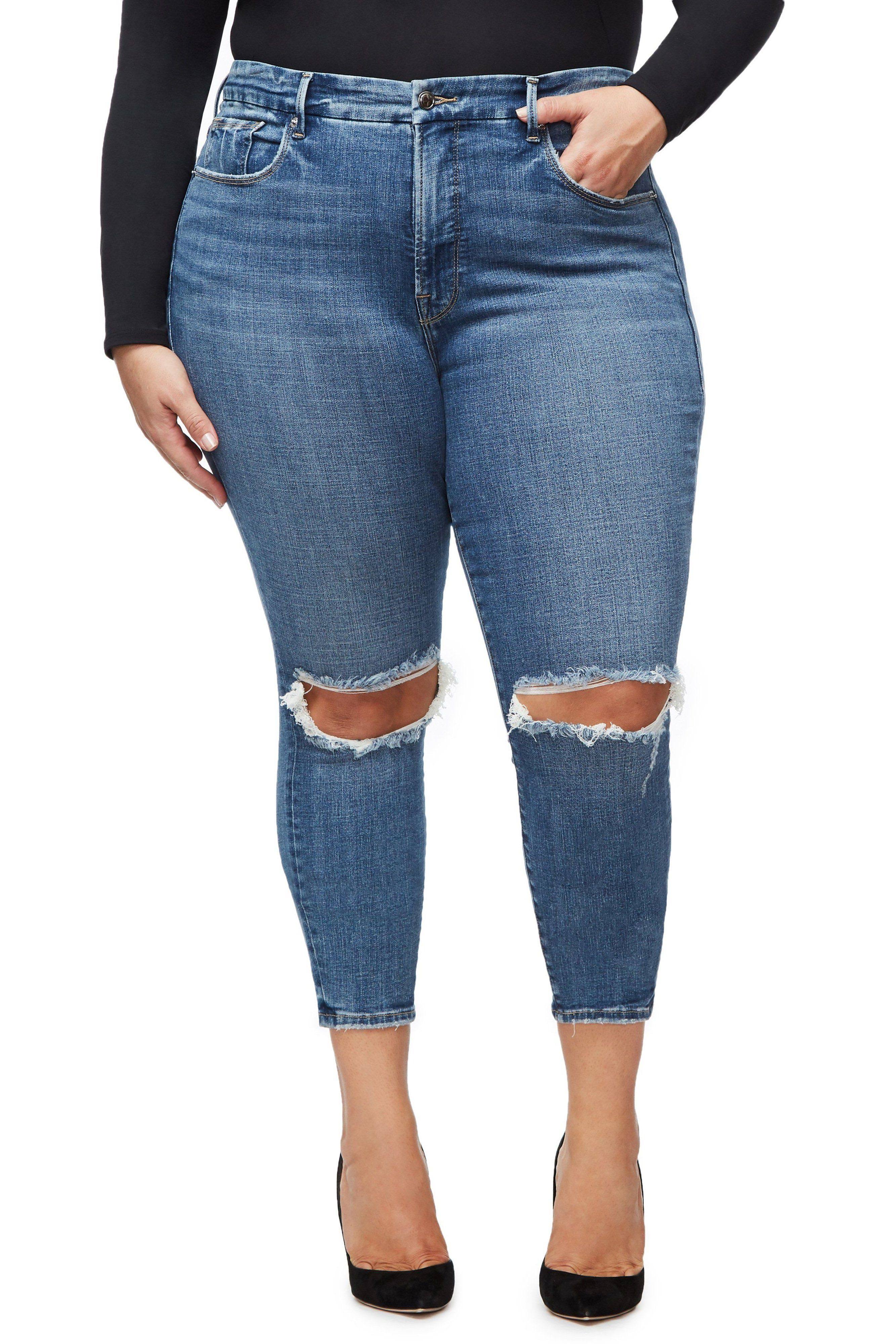 Good American Women&s Good Legs Crop Jeans in Blue261 - Blue - Size 16