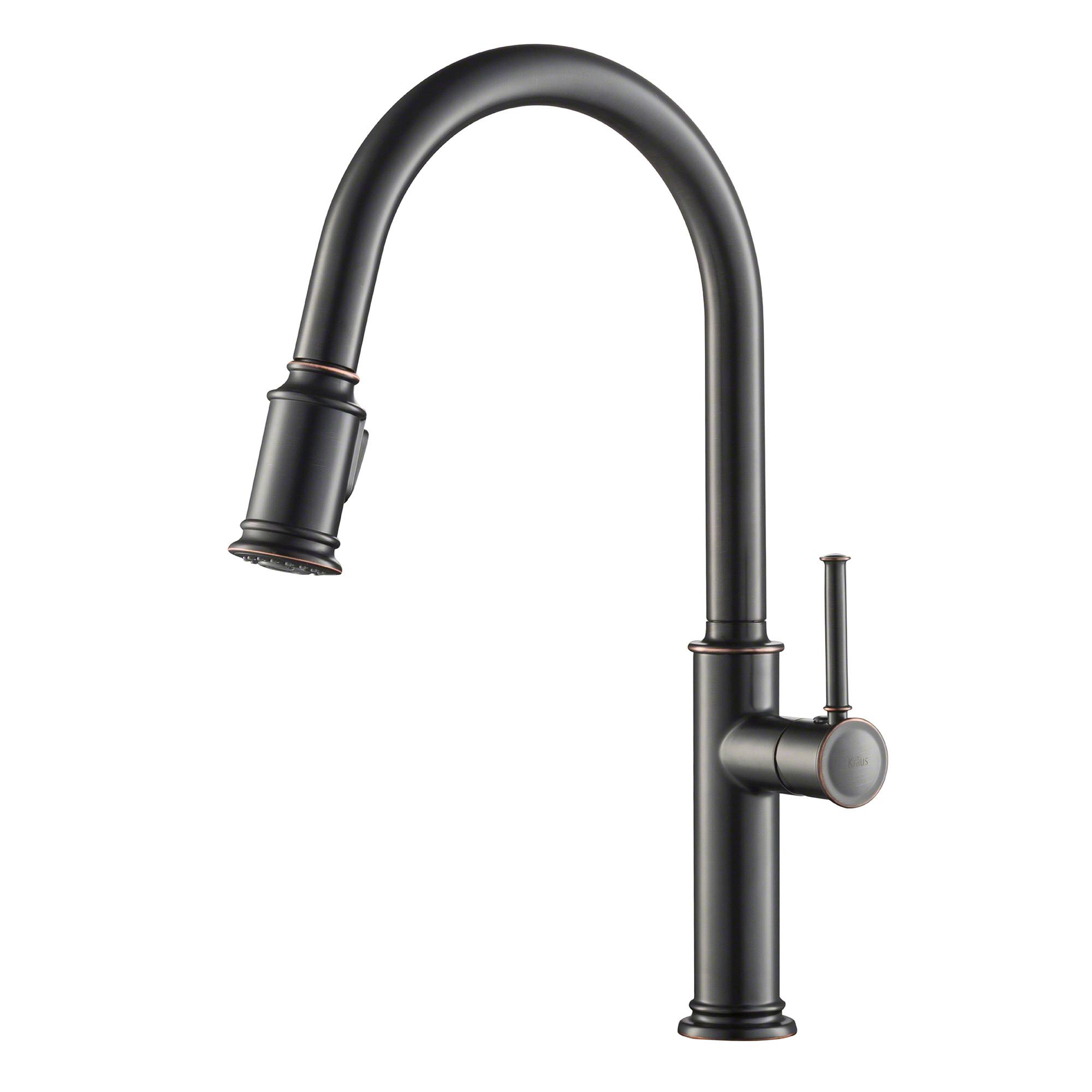 Kraus Sellette Single Handle Pull Down Kitchen Faucet Oil Rubbed Bronze