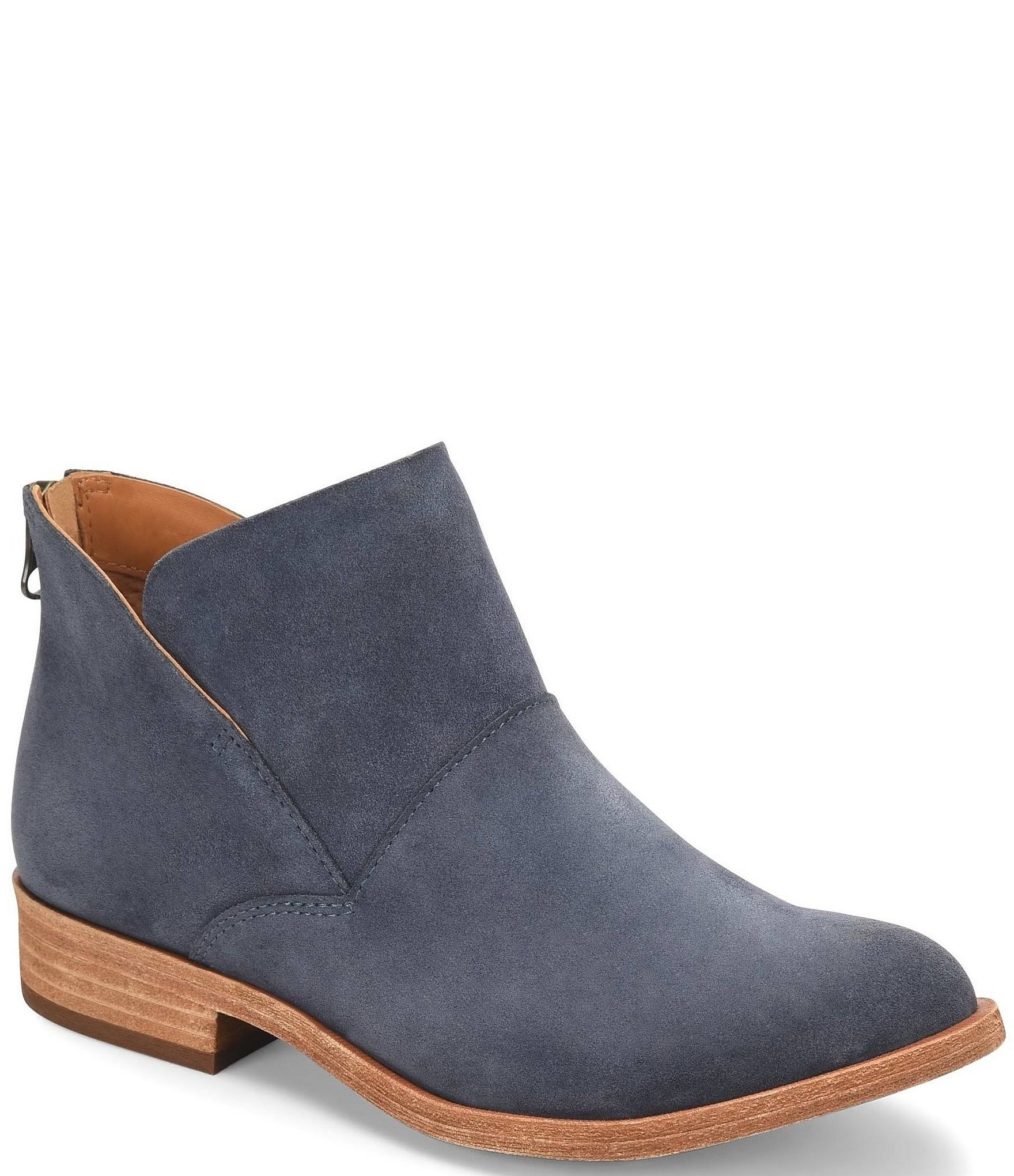 Kork-Ease Ryder Suede Block Heel Ankle Booties - 6.5M