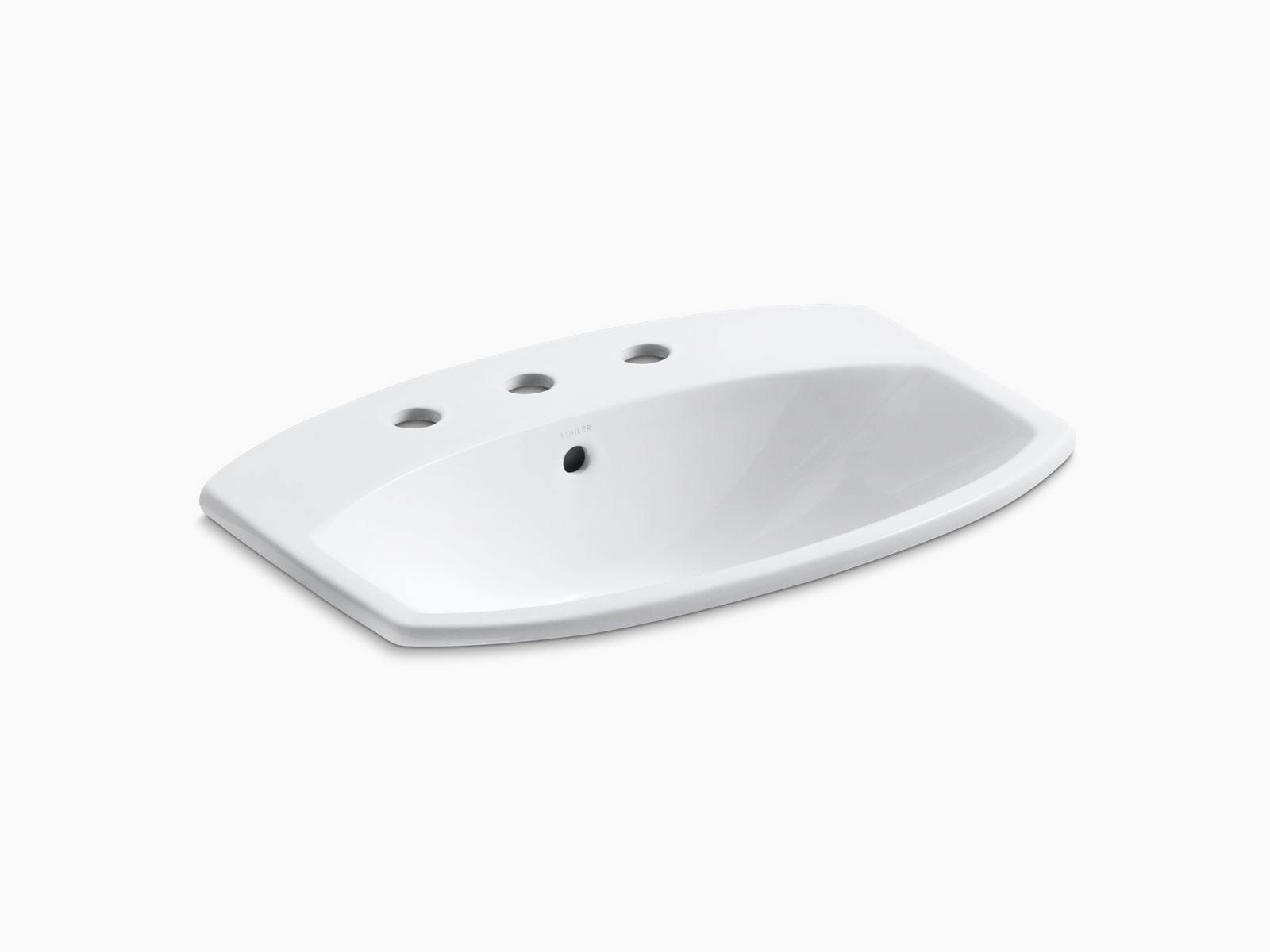 Kohler Cimarron 23x22 Drop in Bathroom Sink - White