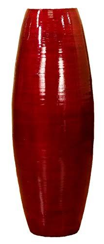 Green Floral Crafts - 27x22 Bamboo Cylinder Floor Vase - Mahogany Red