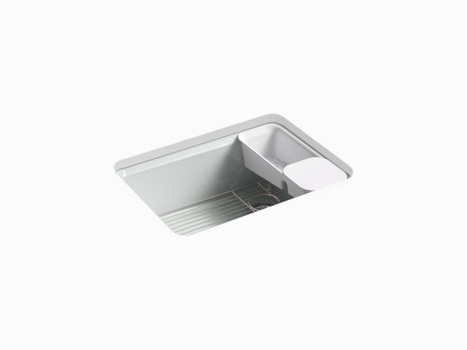 Kohler K-8668-5UA2-95 Riverby Undermount Single-Bowl Kitchen Sink with 5 Oversized Faucet Holes, 27x22 x 22x22 x 9-5/8