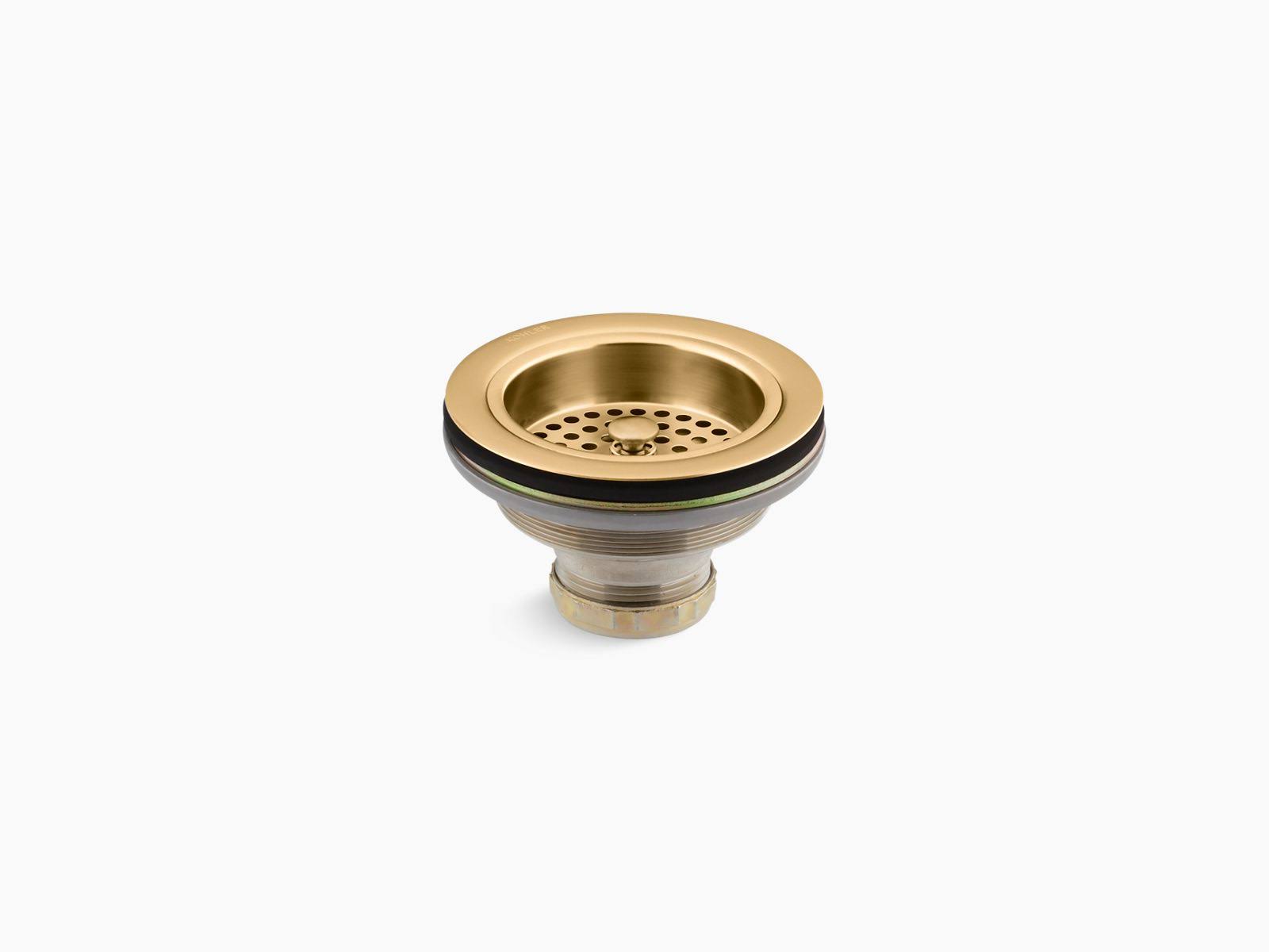 Kohler Brushed Modern Brass Sink Drain and STRAINER