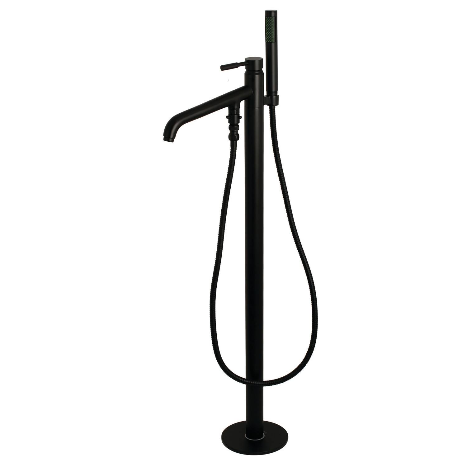 Kingston Brass Concord Freestanding Roman Tub Filler with Hand Shower, Matte Black KS8130DL