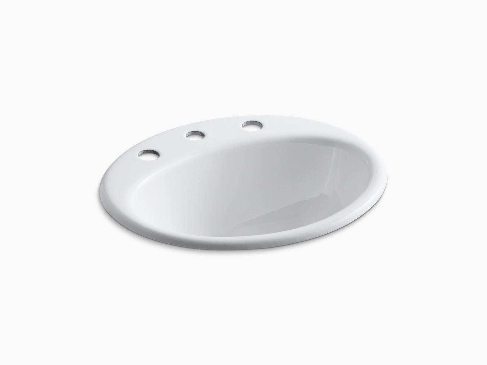 Kohler K-2905-8-0 Farmington 19x22 Drop in Bathroom Sink - White