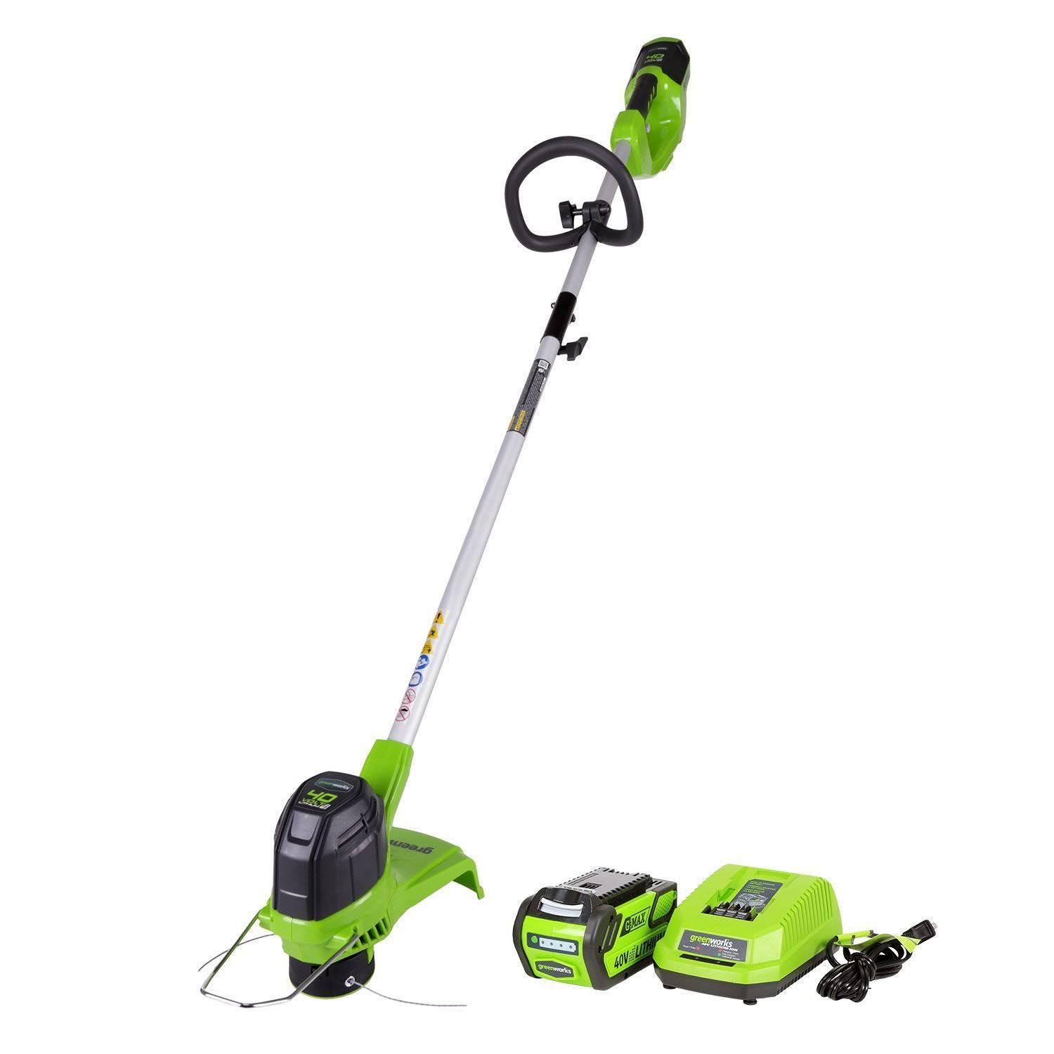 Greenworks 40V 12-Inch Cordless String Trimmer, 4Ah Battery and Charger Included, ST40B410