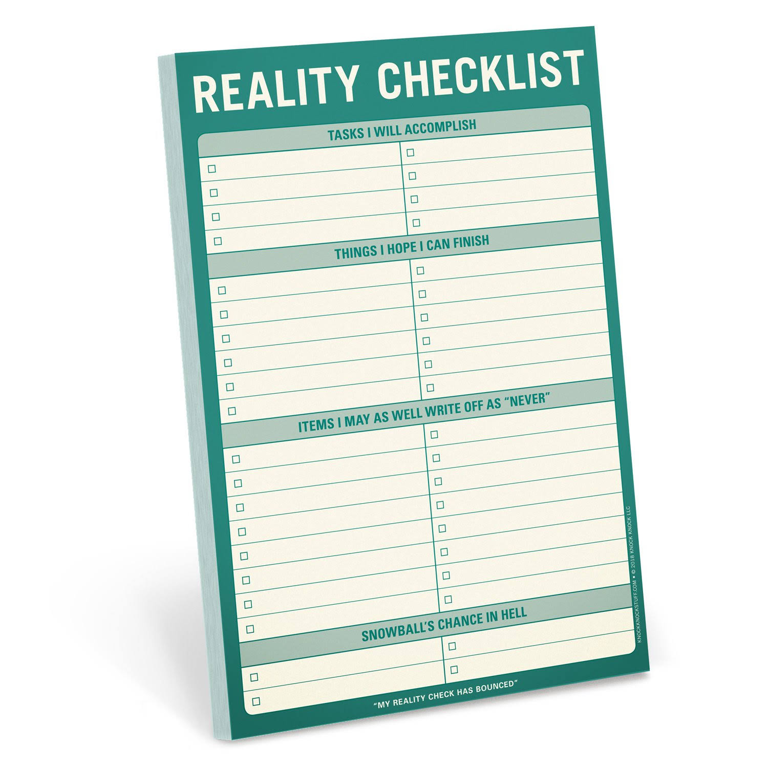 Knock Knock Reality Checklist Pad