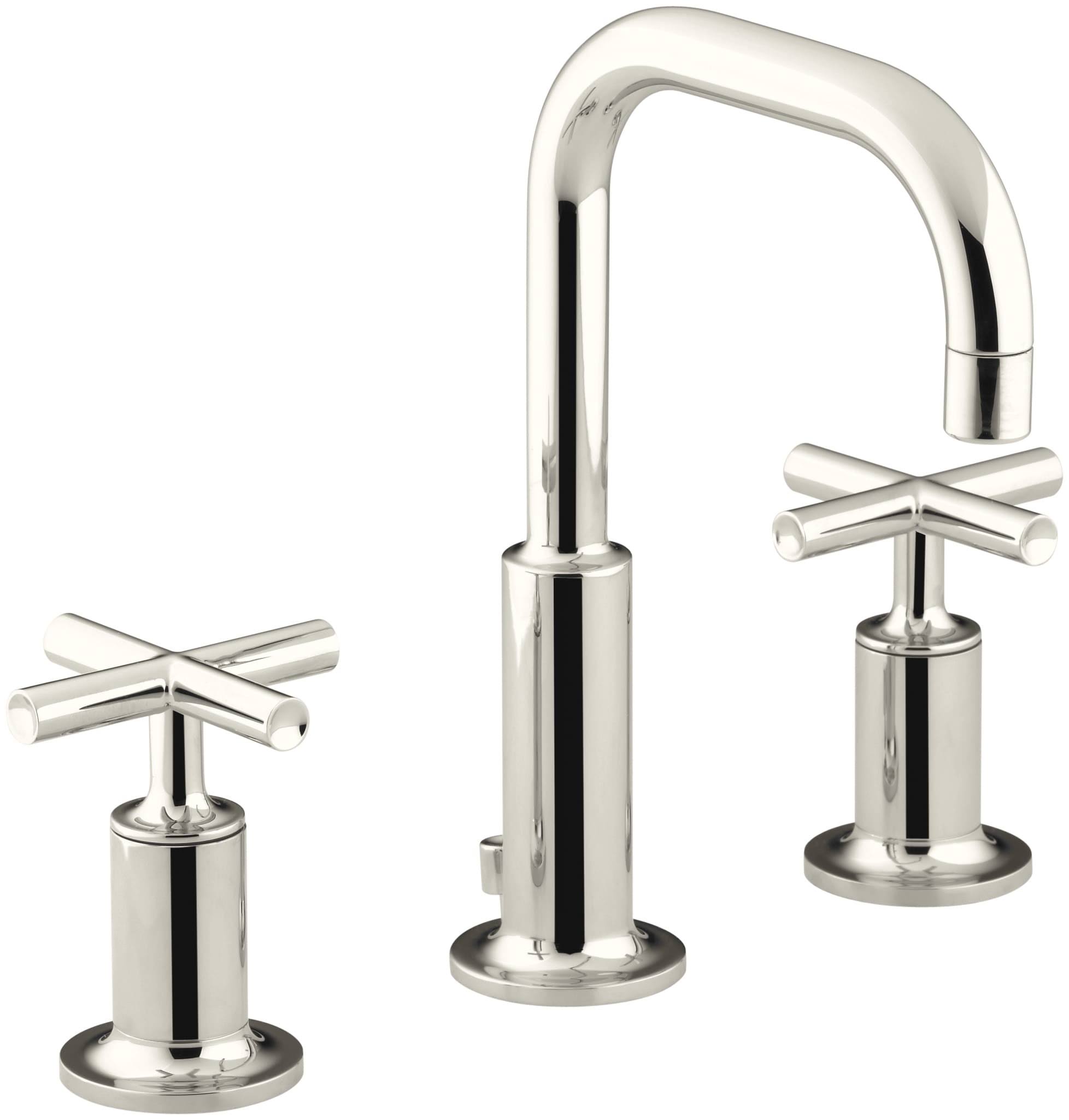 Kohler K-14406-3-SN Purist Two Handle Widespread Bathroom Faucet Polished Nickel