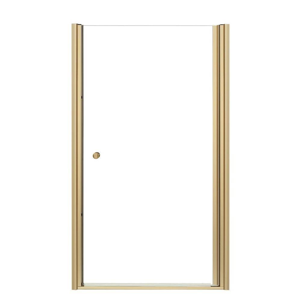 KOHLER K-702414-L-ABV Fluence Frameless Pivot Shower Door, Anodized Brushed Bronze