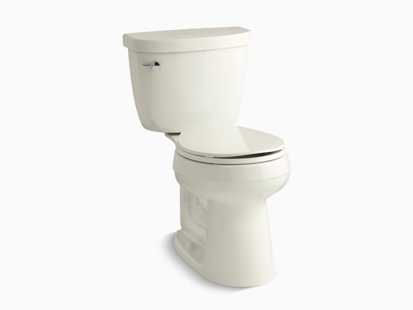 KOHLER K-3887-96 Cimarron Comfort Height Two-Piece Round-Front 1.28 GPF Toilet with AquaPiston Flush Technology and Left-Hand Tr
