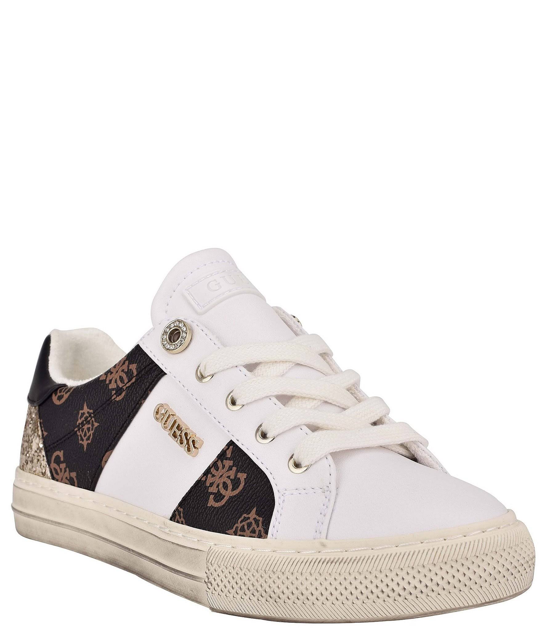 Guess Women&s Loven Logo Low-top Sneakers - Size 9 - Brown Multi
