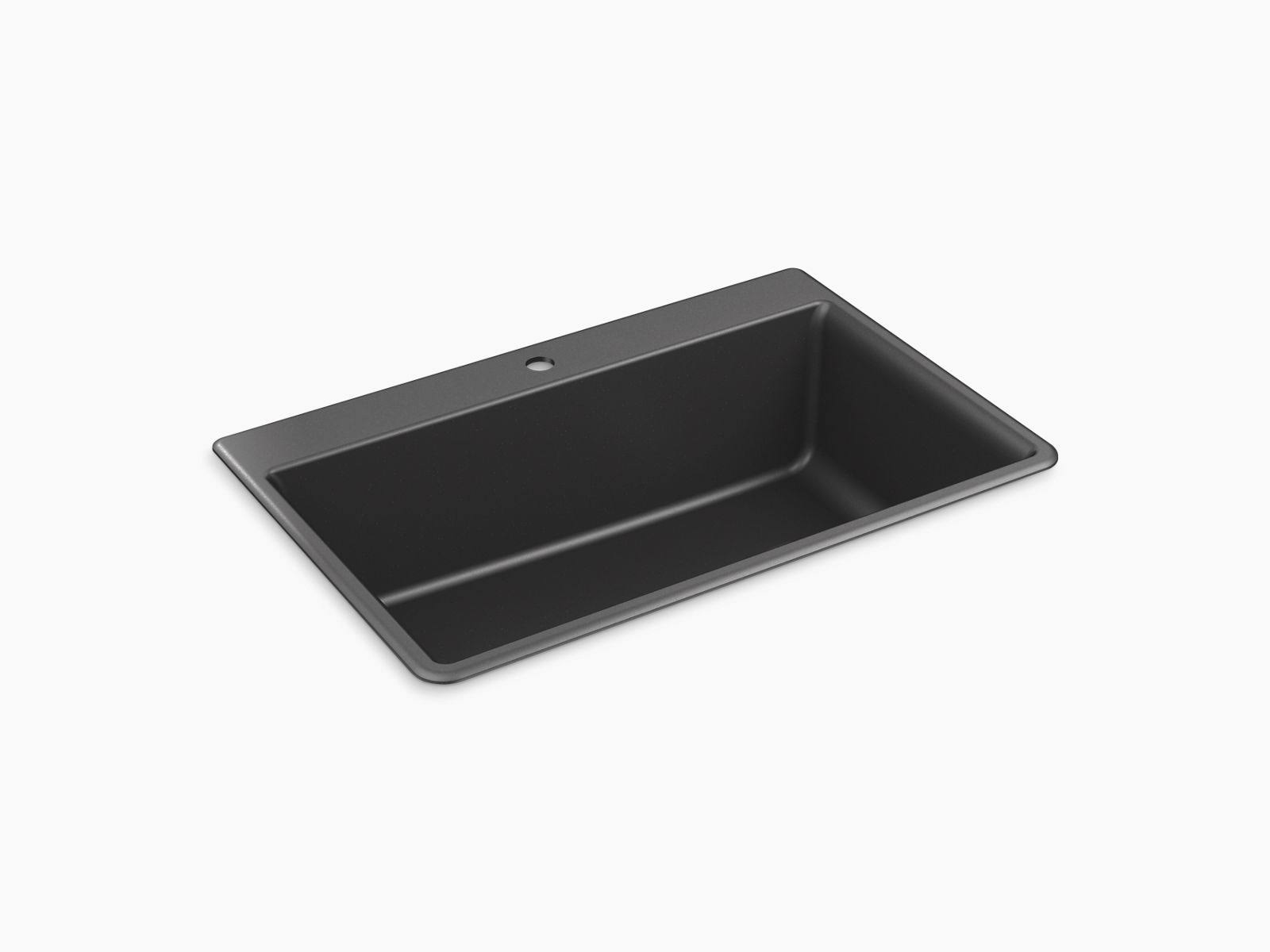 Kohler K-8437-1 Kennon 33x22 x 22x22 x 10-1/8x22 Neoroc Top-mount/undermount Single-Bowl Kitchen Sink Matte Graphite