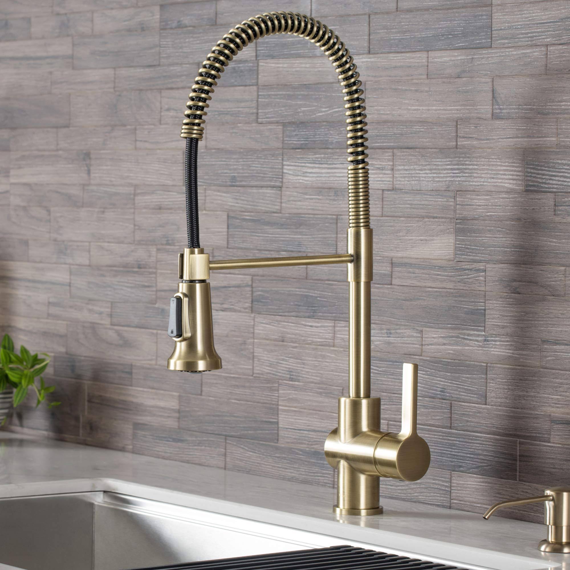Kraus KPF-1690BG Britt Commercial Style Kitchen Faucet in Brushed Gold