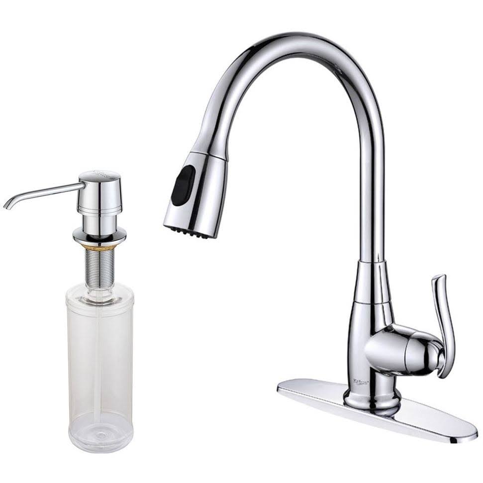 Kraus KPF-2230-KSD-30CH Chrome Pull Out Kitchen Faucet u0026 Dispenser