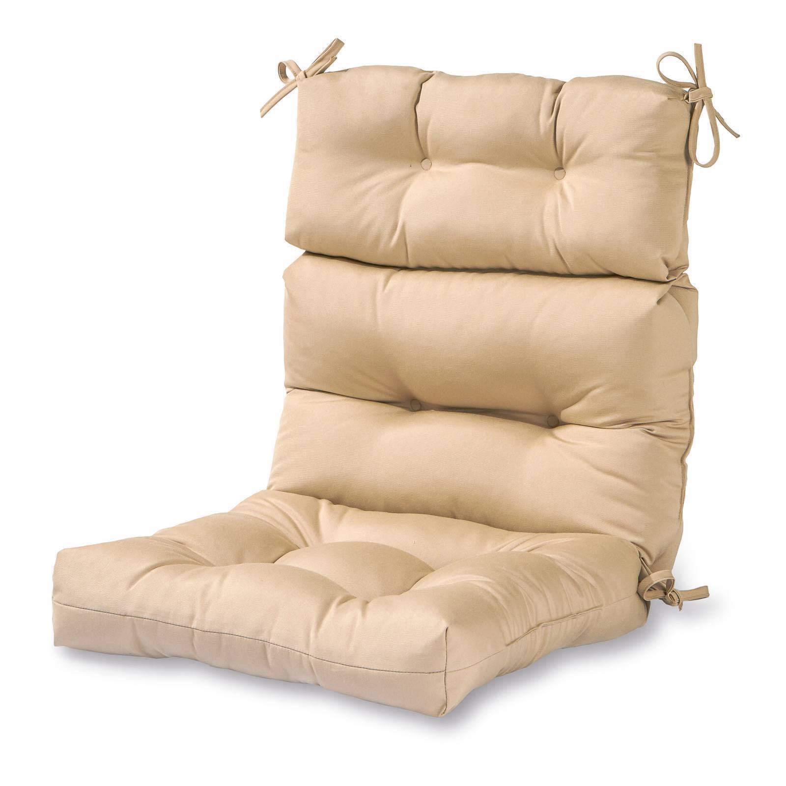 Greendale Home Fashions Solid Outdoor High Back Chair Cushion, Stone