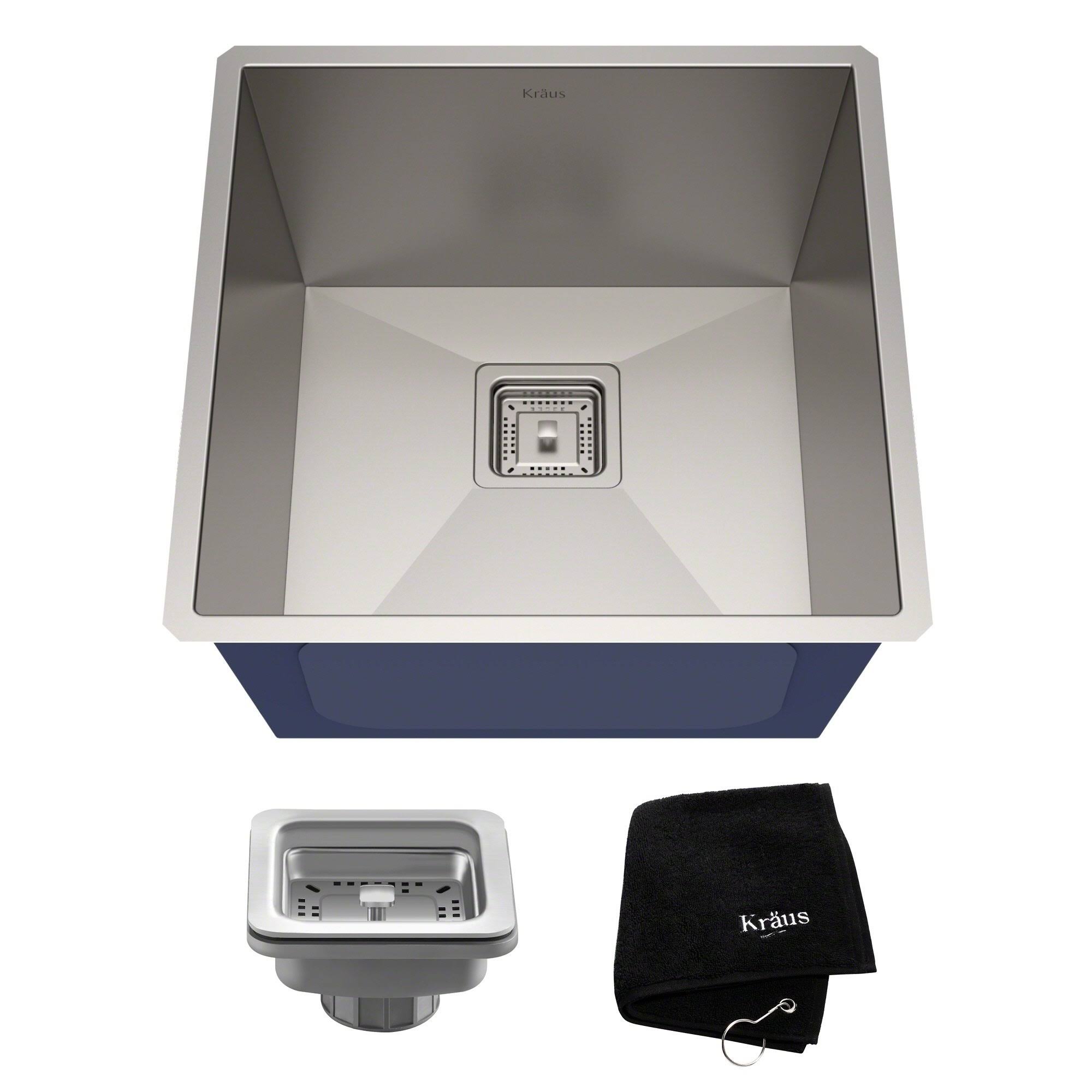 Kraus KHU19 Pax Zero-Radius Undermount Single Bowl Kitchen Sink Stainless Steel