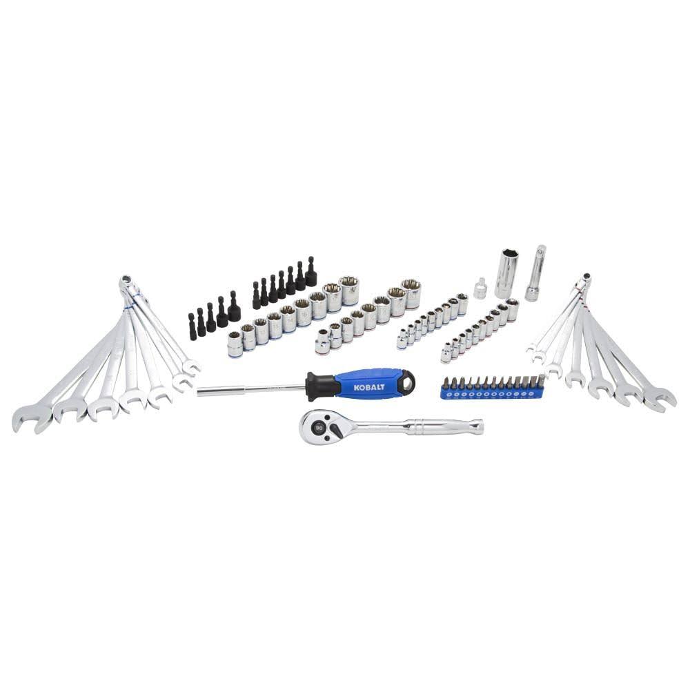 Kobalt 80-Piece Standard (SAE) and Metric Combination Polished Chrome Mechanics Tool Set | 89816