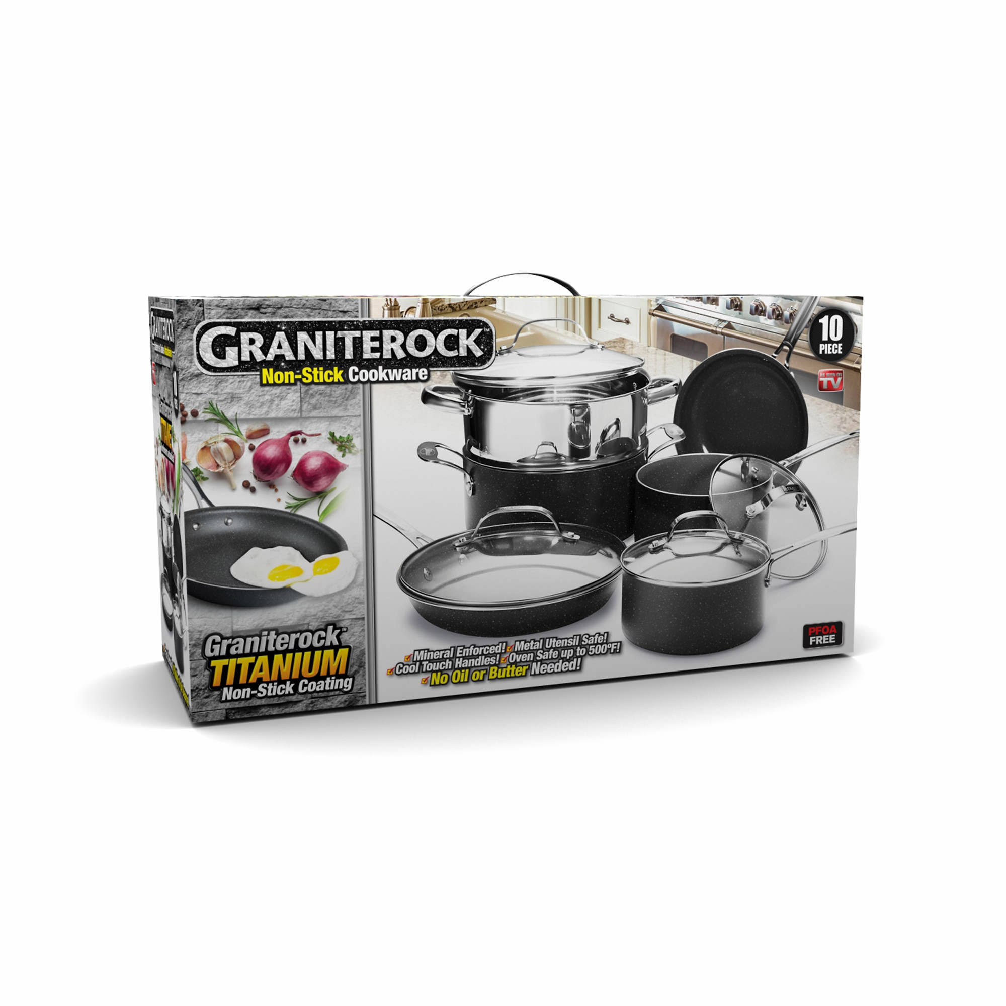 GraniteRock 10-Piece Non-Stick Ultra Durable Cookware Set