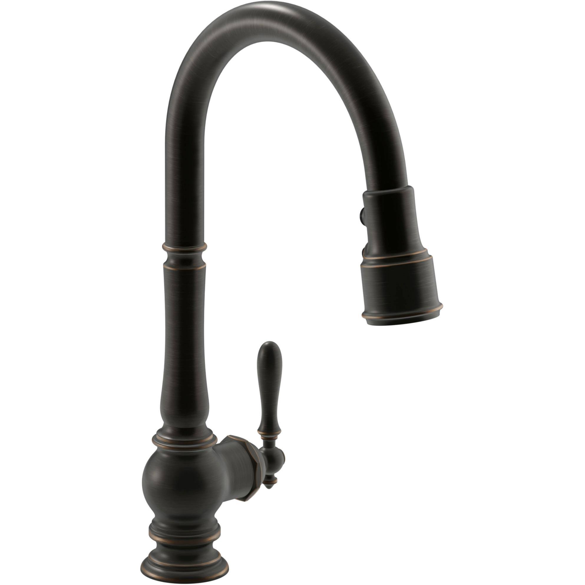 Kohler K-99259-2BZ Artifacts Single Handle Pull Down Kitchen Faucet - Oil Rubbed Bronze