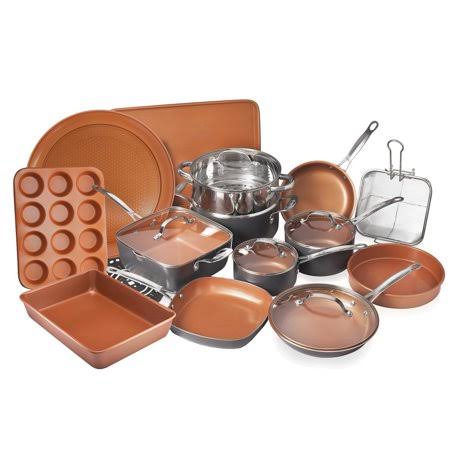 Gotham Steel 20 Piece All in One Kitchen Cookware + Bakeware Set with Nonstick Durable Ceramic Copper Coating