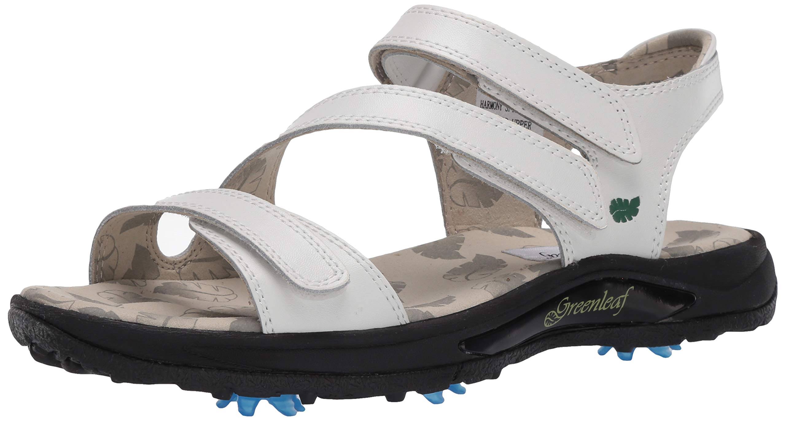 Greenleaf Women&s Harmony White Spiked Golf Sandal Size 10, White