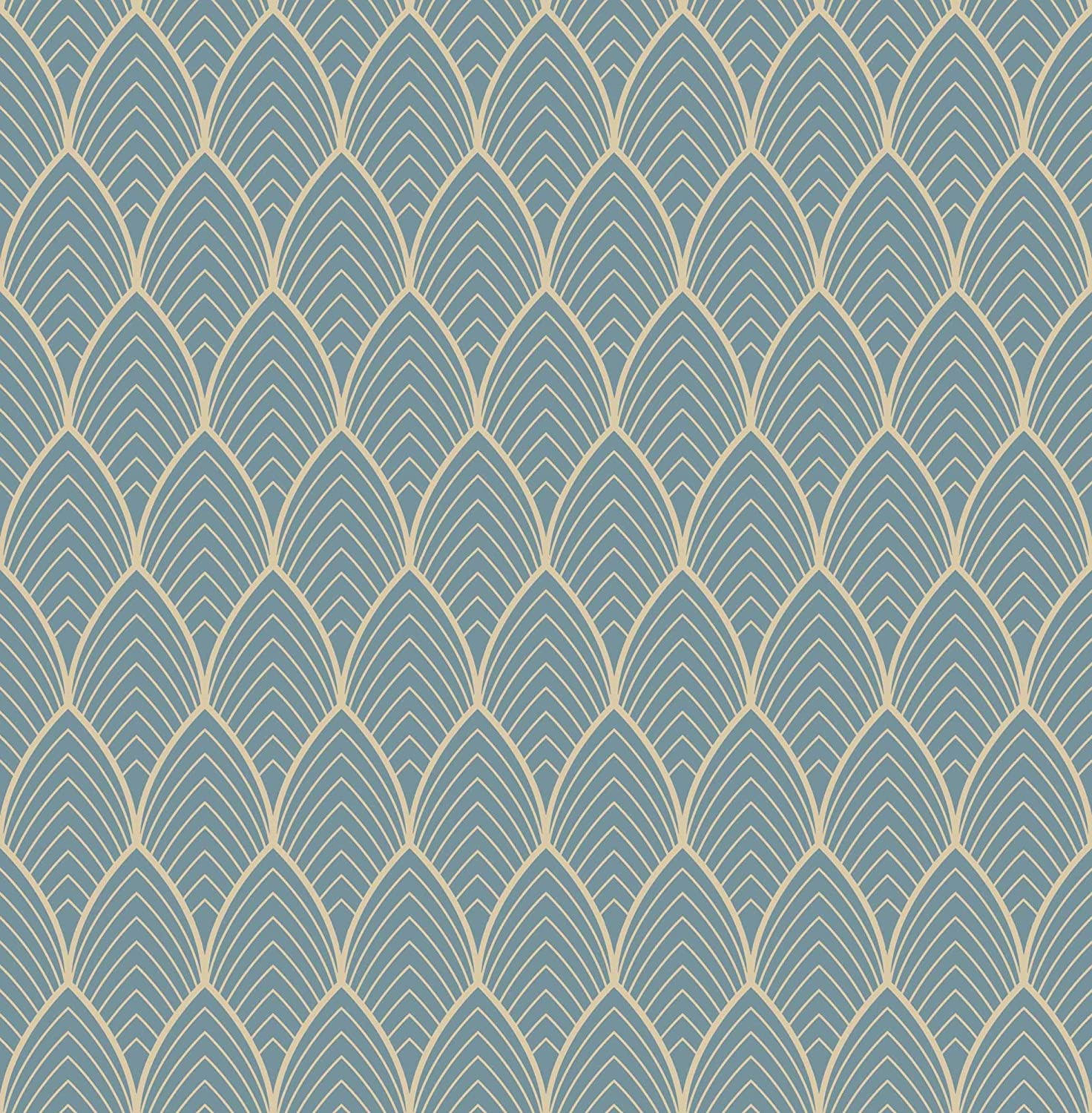 Graham u0026 Brown Kabuki Bercy Blue Wallpaper
