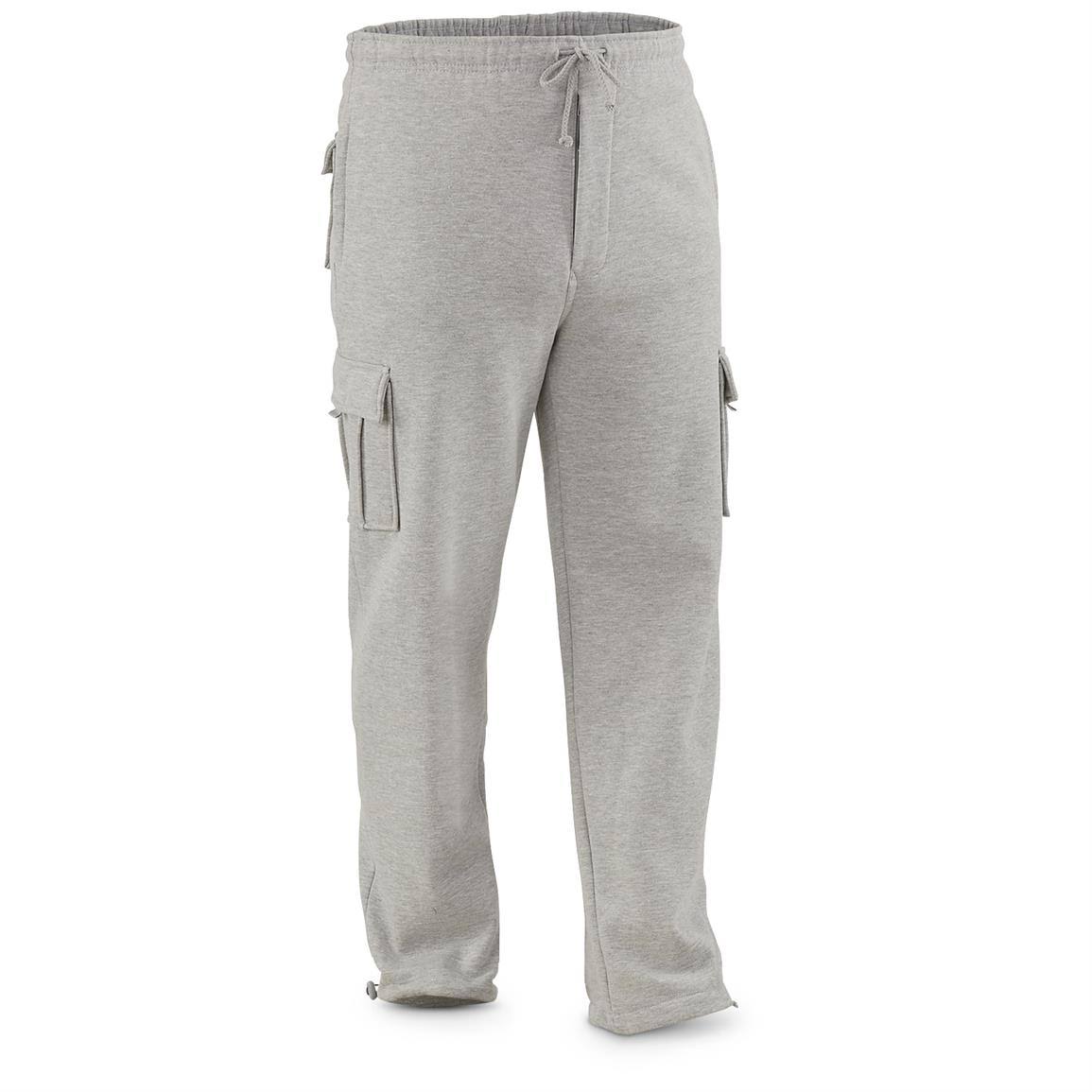 Guide Gear Men&s Cargo Sweatpants, Male, Medium, Black