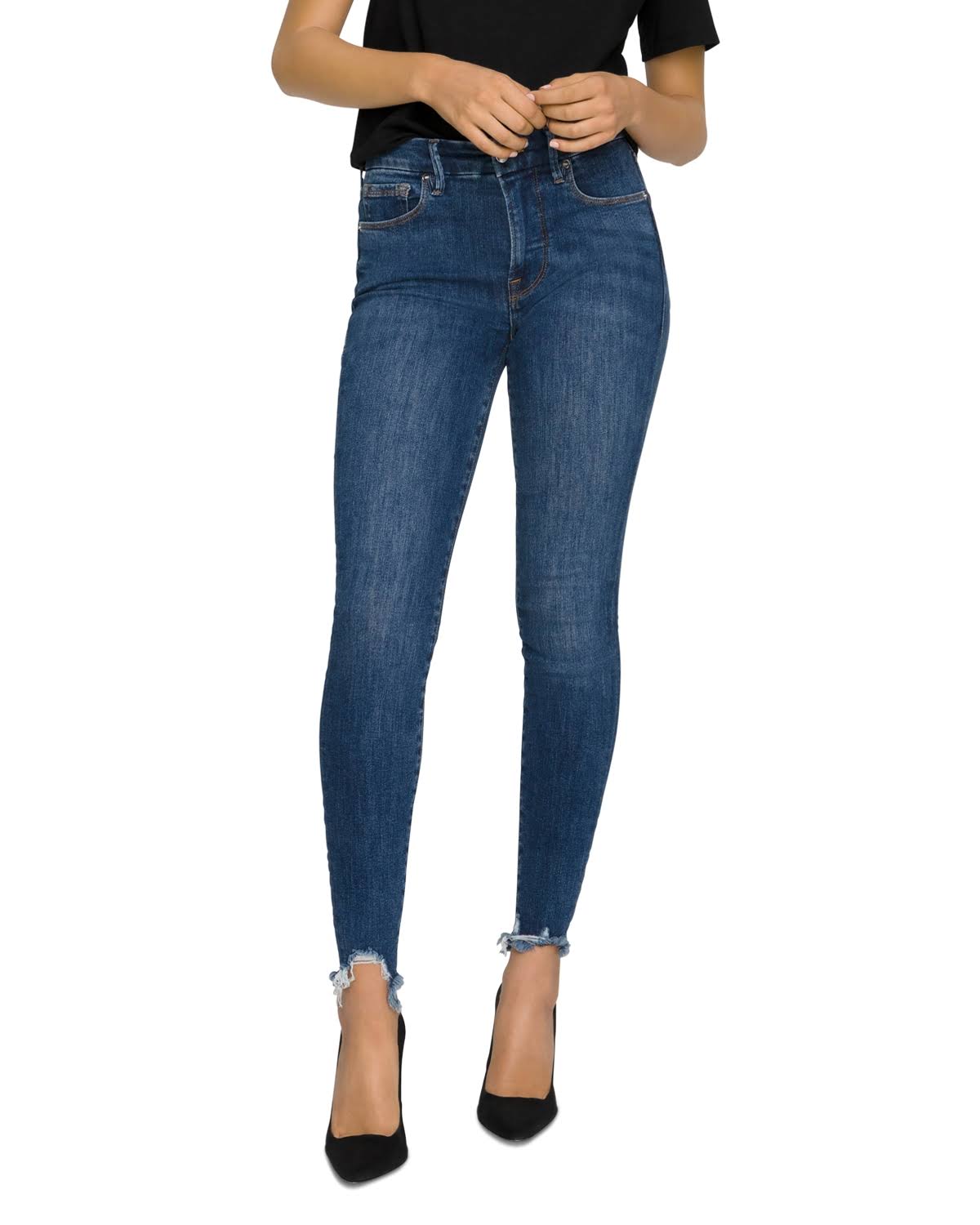 Women&s Good Legs Crop High Waisted Skinny Jeans | Extra Stretch, Flat Tummy Tech, Gap-Proof Waistband in Blue614 Size 30 | Good