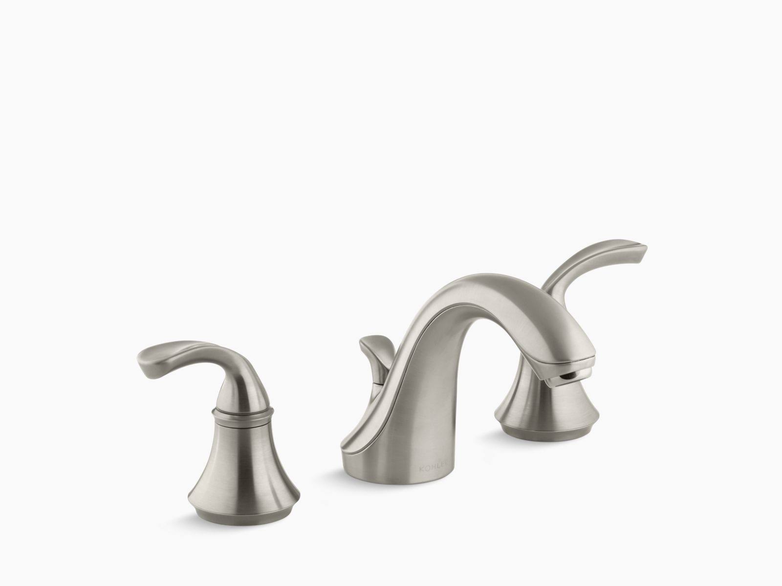 Kohler K-10272-4-BN Vibrant Brushed Nickel Forte Widespread Bathroom Faucet with Sculpted Lever Handles