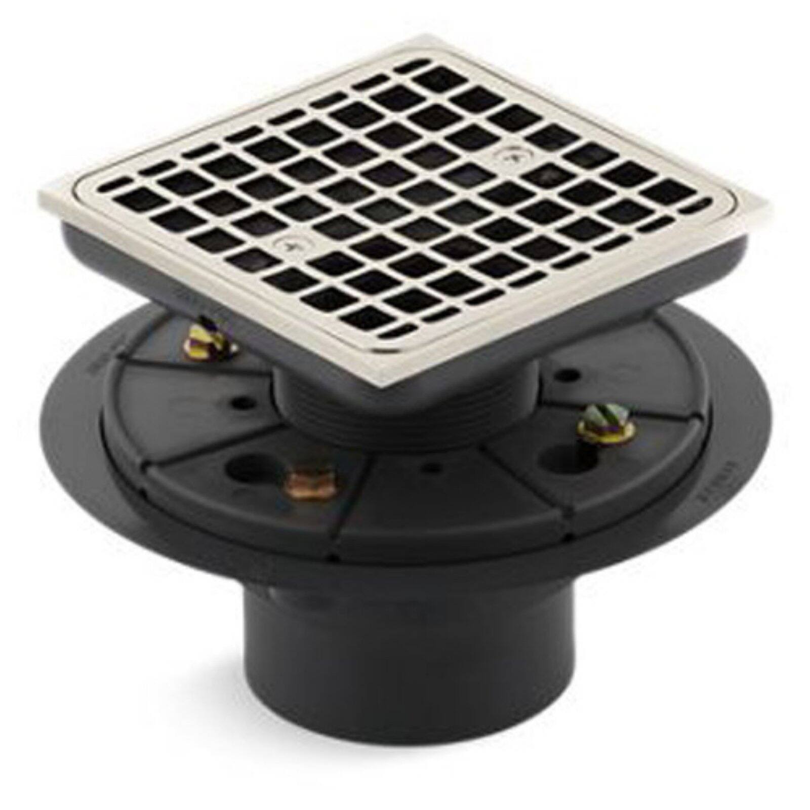 Kohler K-9136-SN Square Design Tile-In Shower Drain - Polished Nickel