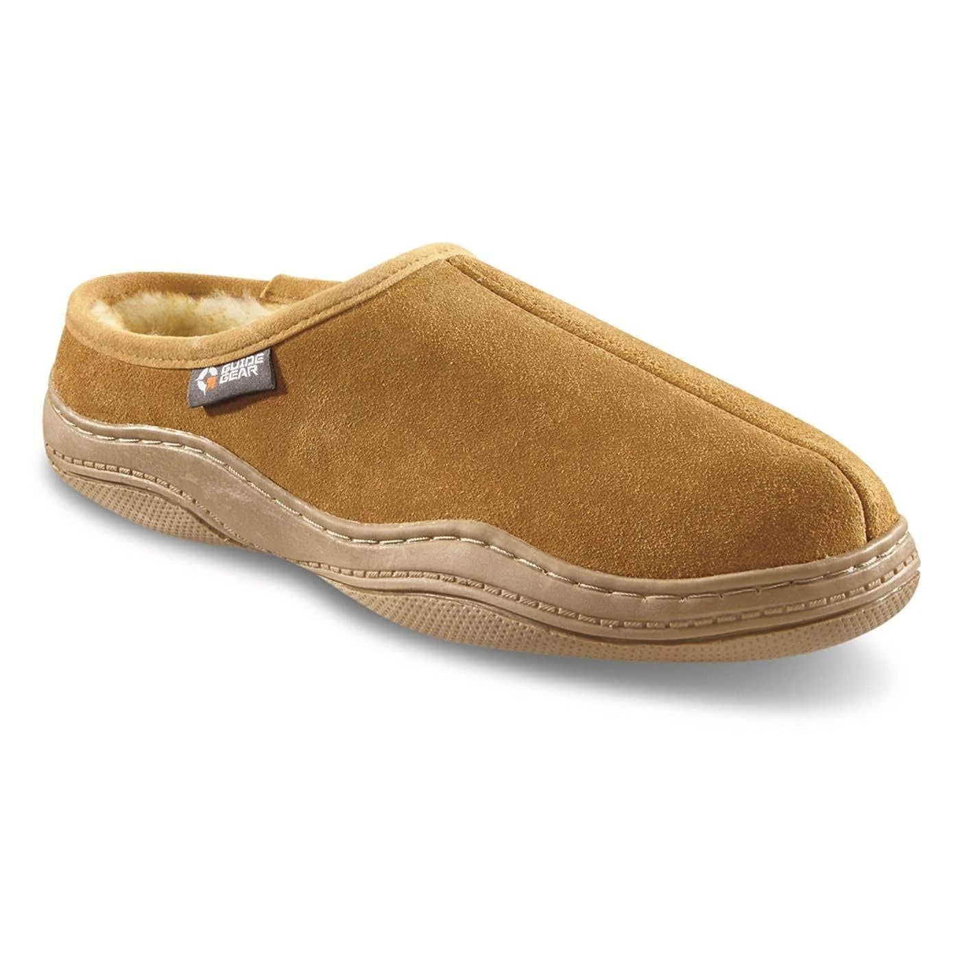 Guide Gear Men&s Suede Clog Slippers, 12D, Tan