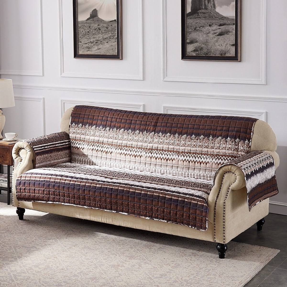 Greenland Home Fashions Southwest Sofa Protector - Latte