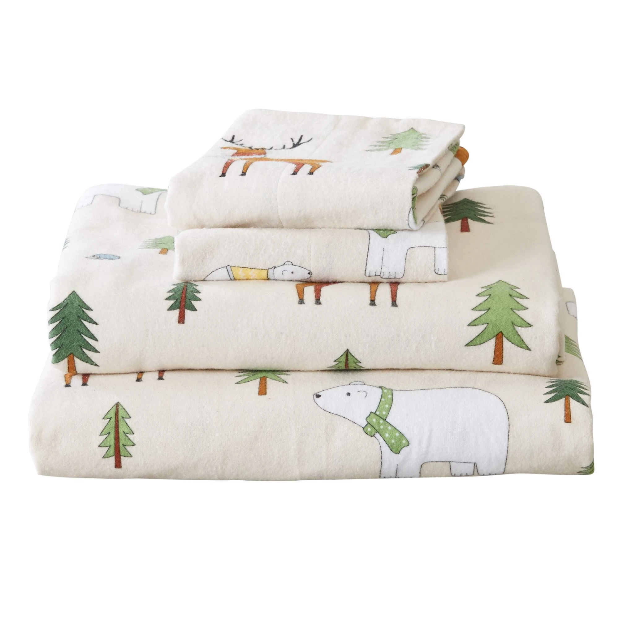 Home Fashion Designs Extra Soft Printed 100% Turkish Cotton Flannel Sheet Set Wildlife California King