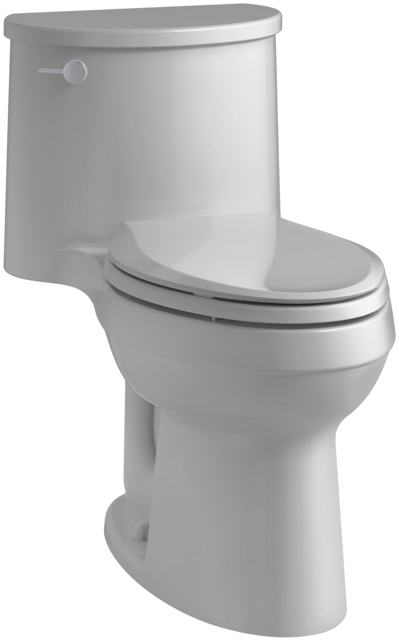 Kohler K-3946-95 Adair Comfort Height One-Piece Elongated 1.28 GPF Toilet with AquaPiston Flushing Technology Ice Grey