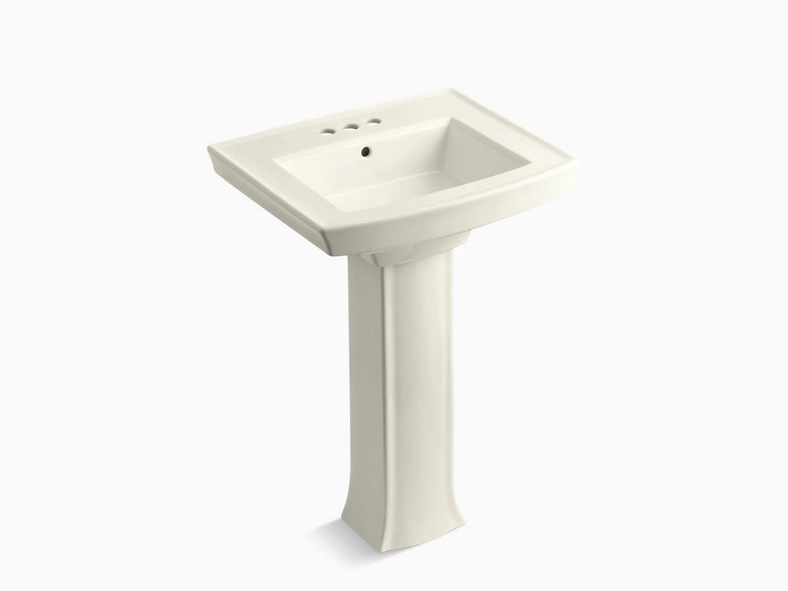 Kohler K-2359-4-96 Archer Pedestal Bathroom Sink with 4x22 Centers, Biscuit