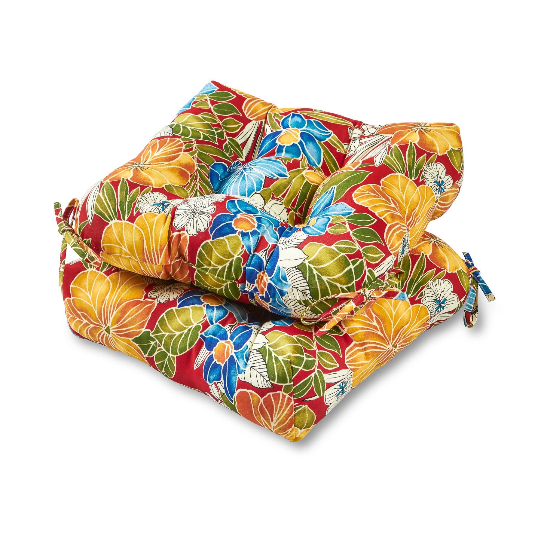 Greendale Home Fashions 20x22 Outdoor Chair Cushion (Set of 2), Aloha Red