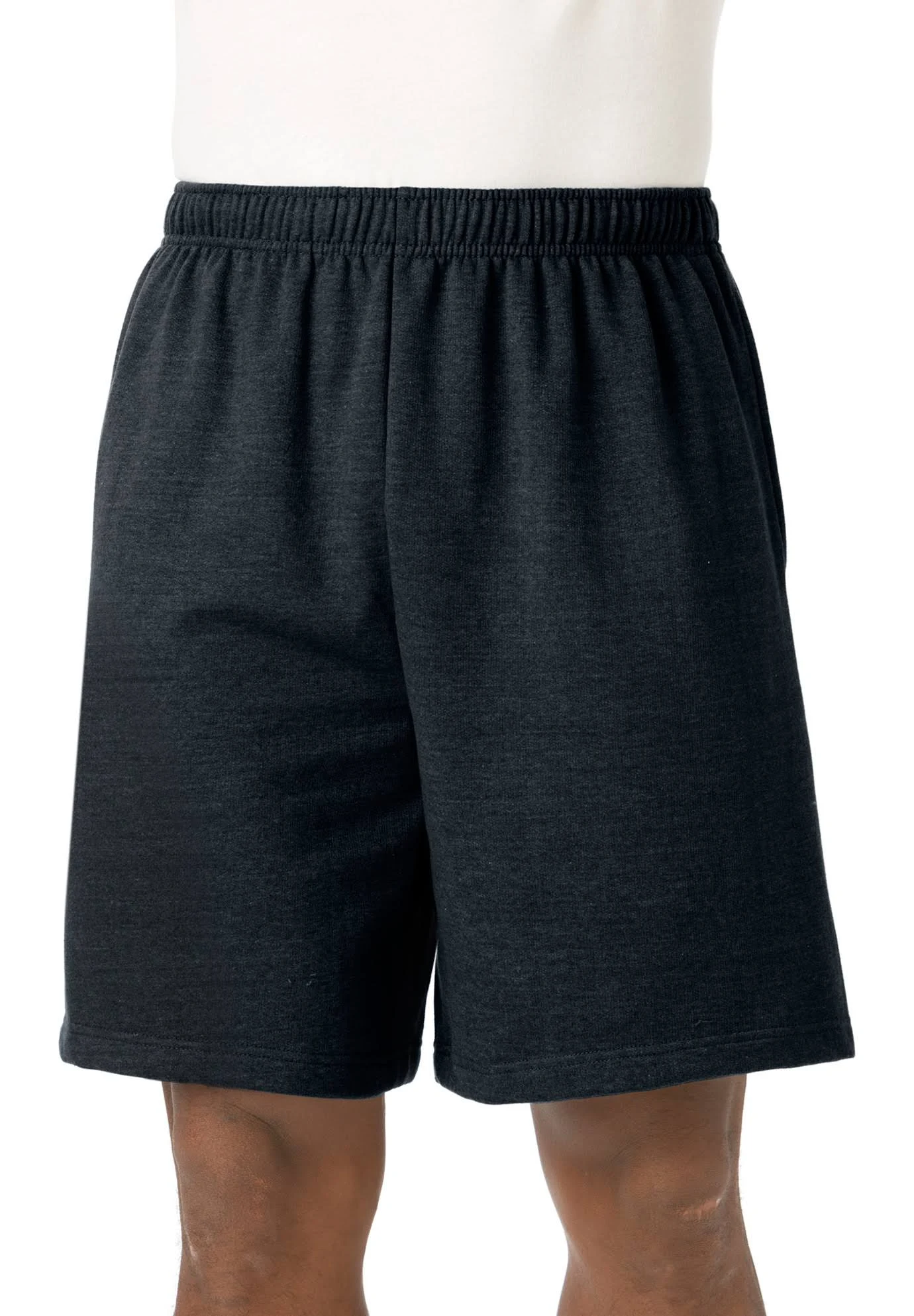 Men&s Big u0026 Tall Comfort Fleece Shorts by KingSize in Black (Size 3XL)