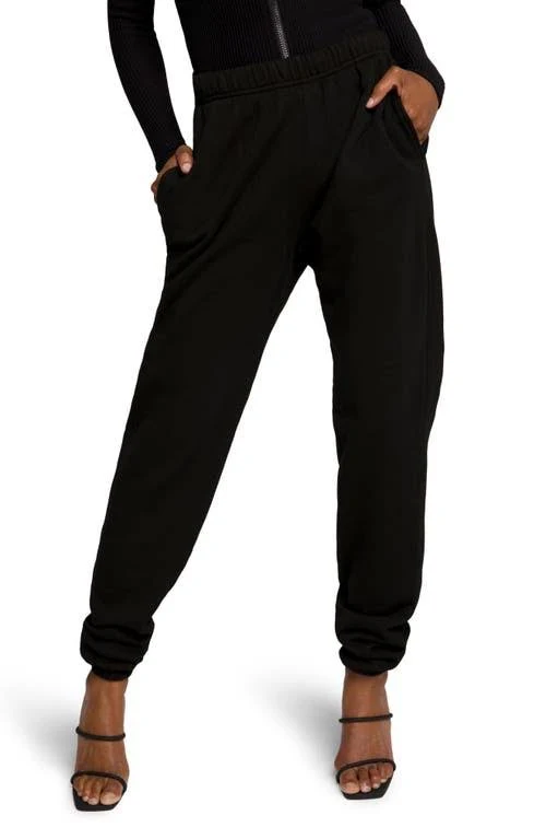 Good American Women&s Boyfriend Sweatpants - Black - Size 2/M