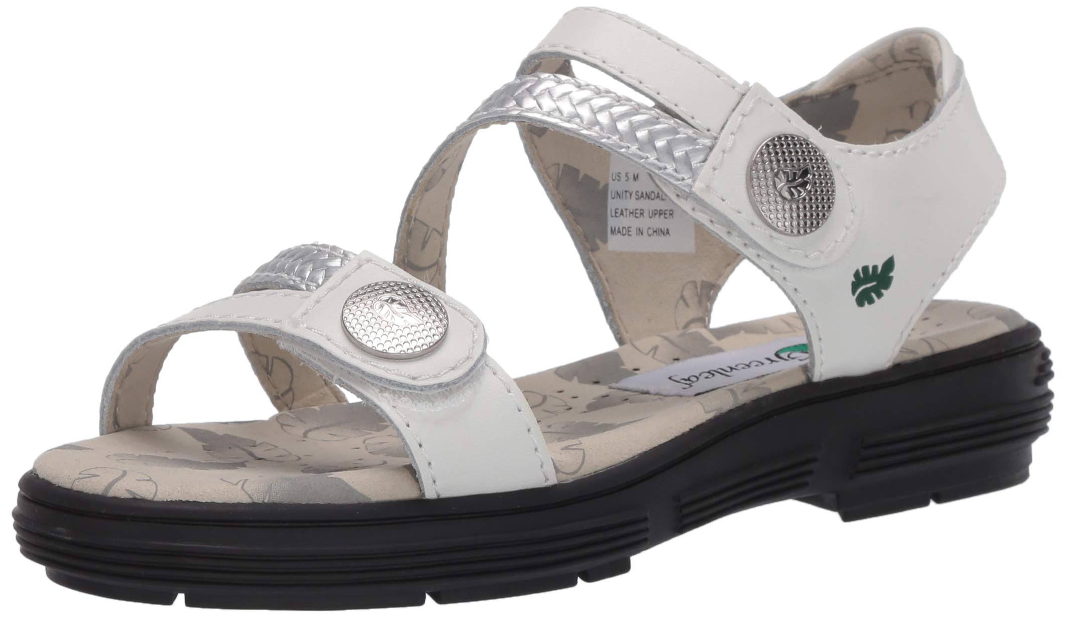 Greenleaf Women&s Unity Spikeless Golf Sandal Size 5, White/Silver